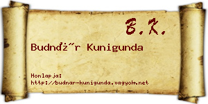 Budnár Kunigunda névjegykártya